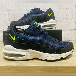 Nike Air Max 95 Low Midnight Navy Lemon Venom- Size 7Y-